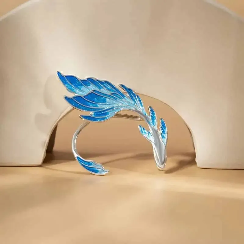 Blue Fairy Elf Ear Cuffs Clip On Earrings